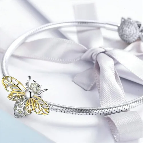 Vista 4 de BISAER Pulsera contra el mal de ojo de plata de ley 925, abalorios de cristal azul, dije de mano Hamsa para pulsera Pandora