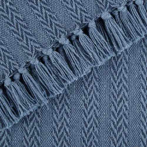 Vista 3 de DII Manta tejida con textura tonal industrial 50x60, azul francés