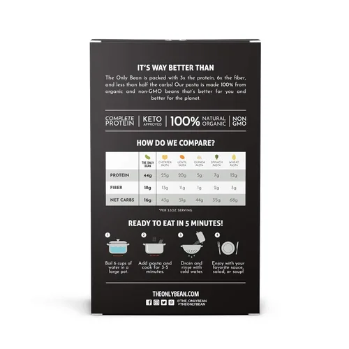 Vista 3 de The Only Bean – Puf orgánico negro pasta de espagueti, sin gluten Noodles (8oz)