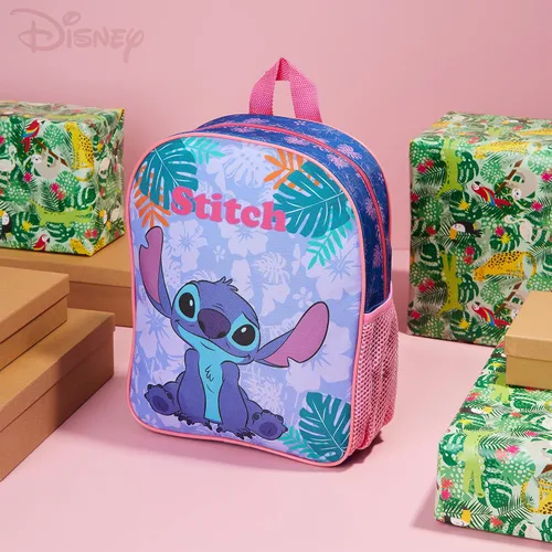 Vista 2 de Disney Mochilas Stitch para niñas, mochila Elsa Minnie Mouse, Azul (Stitch)