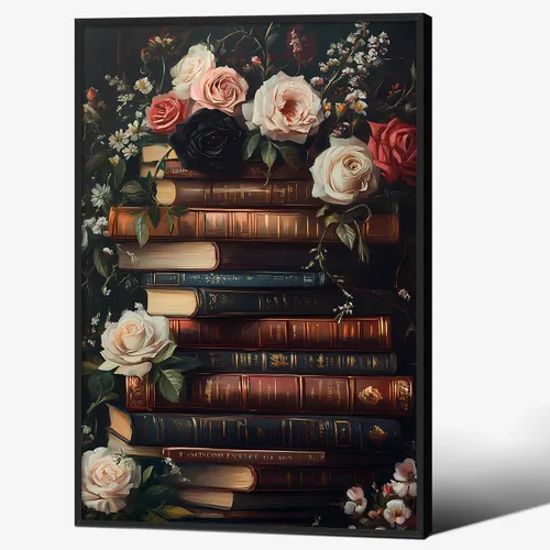 Vista 23 de Pósteres de Lienzo de Libros de Academia Oscura Carteles de Arte de Pared Botánico Floral de Ambiente Sombrío Pintura al Aceite Vintage Antigua