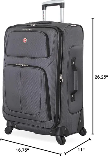 Vista 32 de SwissGear - Equipaje suave expandible Sion con ruedas, Negro