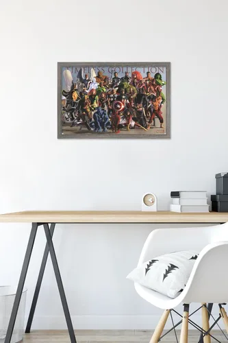 Vista 6 de Marvel Comics Group - Póster de pared, 22.4 pulgadas de largo x 14.7 W, versión enmarcada de madera de granero
