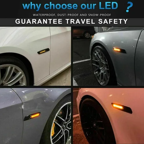 Vista 9 de ADIIL Negro F10 estilo ahumado lente delantera Fender secuencial ámbar LED señal de giro lámpara de marcador lateral luces asamblea para BMW 1 3 5