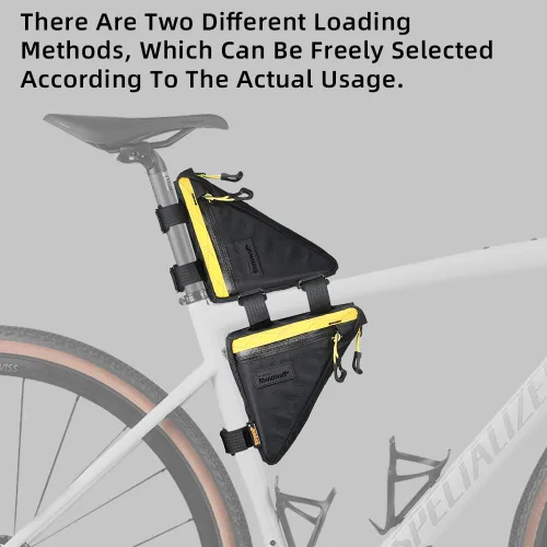 Vista 6 de Rhinowalk Bolsa de Marco Frontal de Bicicleta Bolsa Bajo Tubo Superior Triangular Accesorios de Ciclismo de 1.7L de Nylon Ligero para Bicicleta