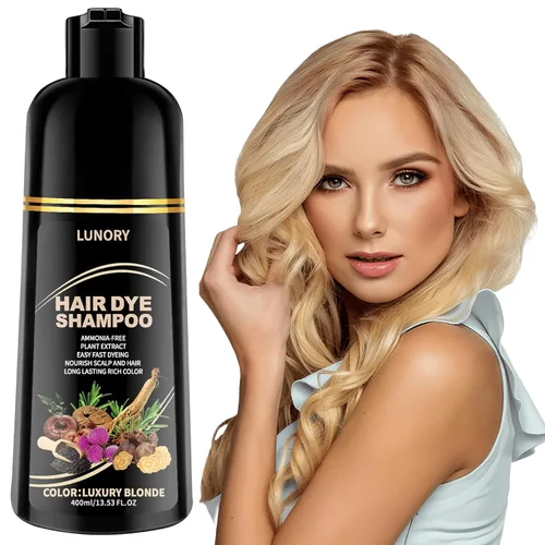 Vista 12 de Champú de tinte para el cabello marrón para una cobertura 100% de canas, champú de color de cabello 3 en 1 with Argan Oil & Ginseng, Ammonia &