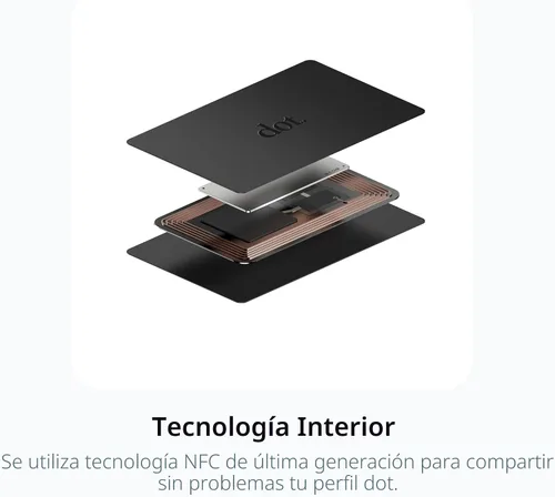 Vista 2 de dot. Tarjeta - Tarjeta de Visita Digital - Compatible con toque para iPhone y Android (Negro)