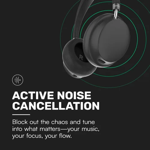 Vista 3 de Raycon Essential Auriculares Bluetooth - Sobre la Oreja, Auriculares Inalámbricos con Cancelación Activa de Ruido + Modo de Conciencia, Auriculares