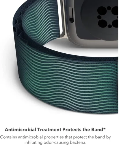Vista 5 de ZAGG Gear4 - Correa elástica trenzada Solo Loop - SM - Verde bosque - Compatible con Apple Watch de 1.496 pulgadas, 1.575 pulgadas, 1.614 pulgadas
