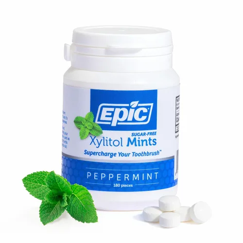 Vista 11 de Epic Mentas de Xilitol 100% - Sin Aspartamo, Sin Azúcar - Mentas con Sabor a Canela, 55 Piezas (Paquete de 5) 100% xilitol; sin OGM; vegano; apoya
