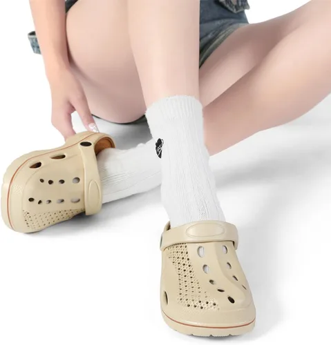 Vista 5 de VZQ Zuecos con soporte de arco para mujeres y hombres, zapatos de jardín para exteriores, sandalias de playa con fascitis plantar, plantillas