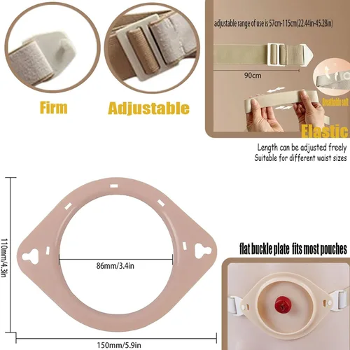 Vista 6 de Protector de estoma Escudo de seguridad Refuerzo de chasis de estoma Cinturón de apoyo ajustable para ostomía, cubierta de bolsa de ostomía