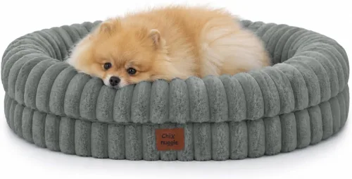 Vista 26 de Cama ortopédica para perro, funda lavable, sofá de piel Gris oscuro