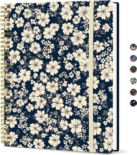 Vista 34 de Taja Diario Grande con Líneas en Espiral para Mujeres, Cuadernos de 8.5" x 11" para Trabajo con Rayado Universitario, Cuadernos A4 Estéticos Bonitos
