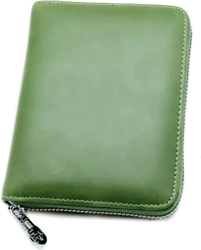 Vista 41 de boshiho Cartera con bloqueo RFID de 24 ranuras para tarjetas de crédito, de piel auténtica, organizador de múltiples tarjetas, con cremallera