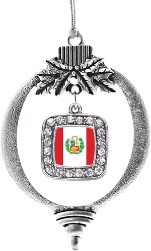Vista 197 de Inspired Silver - Nana púrpura - Adorno de Navidad plateado - Adorno cuadrado para árbol de Navidad con circonita cúbica - Decoración colgante