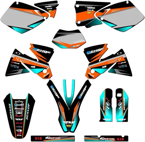 Vista 9 de Kit de base gráfica EXC Surge Black Senge 1998-2000 compatible con KTM