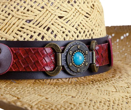 Vista 19 de Sombrero vaquero de paja con banda decorada, para disfraces de niños, de Simplicity