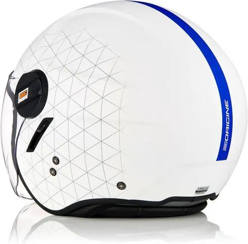 Vista 4 de ORIGINE Casco de motocicleta de cara abierta, casco de scooter, casco jet con doble visera aprobado por DOT