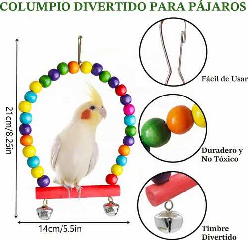 Vista 2 de Juguetes de cacatúa, periquitos de pájaros, juguetes de accesorios de jaula