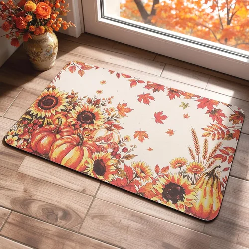 Vista 10 de KOOLTAIL Tapete de comida para perros de Halloween, tapete absorbente para alimentación de mascotas para cuencos de comida y agua, almohadilla