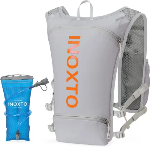 Vista 11 de INOXTO Running Hydration Vest Backpack,Lightweight Insulated Pack with 1.5L Water Bladder Bag Daypack for Trail Hiking Running Cycling Race Marathon