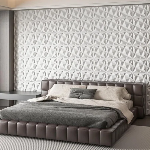 Vista 7 de Art3dwallpanels Paquete de 20 paneles de pared 3D para decoración de pared interior, 12 x 12 pulgadas, paneles de diamante blanco para sala