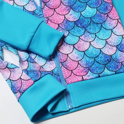 Vista 5 de Sudadera con capucha para niñas con cremallera y bolsillos