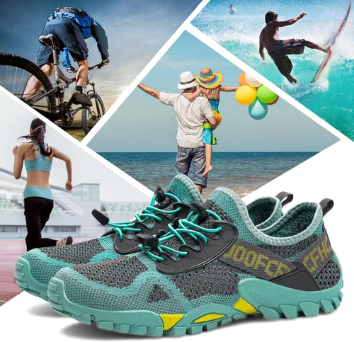Vista 7 de SOBASO Zapatos de agua para mujeres y hombres, secado rápido, para natación, playa, zapatos acuáticos para deportes acuáticos, buceo, senderismo