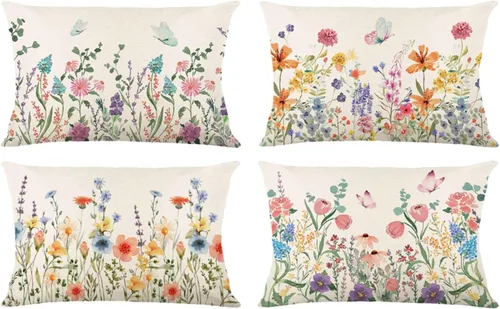 Vista 19 de ONFAON Decoraciones de Navidad - Fundas de almohada de Navidad 18x18, juego de 4, decoración navideña para sofá, sofá cama, cojín, decoraciones