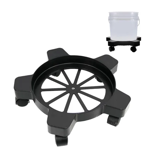 Vista 10 de CNQLIS Dolly de cubo de 5 galones con 5 ruedas giratorias giratorias, 75 libras, color negro 2PCS-BK