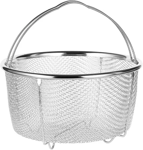 Vista 3 de Cesta de vapor para olla a presión, de acero inoxidable, con mango de agarre cómodo para cocinar, accesorios para ollas, 7.9-8.3 in