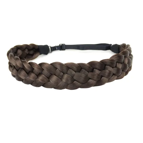 Vista 32 de Diadema clásica de cabello sintético trenzado de 5 hebras, trenzas gruesas y anchas, extensión de cabello con elástico para mujeres y niñas