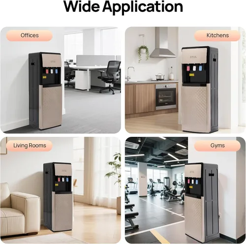 Vista 5 de Bacocoo Dispensador de agua de carga inferior, dispensador de agua caliente y fría y a temperatura ambiente, 3 ajustes de temperatura, diseño
