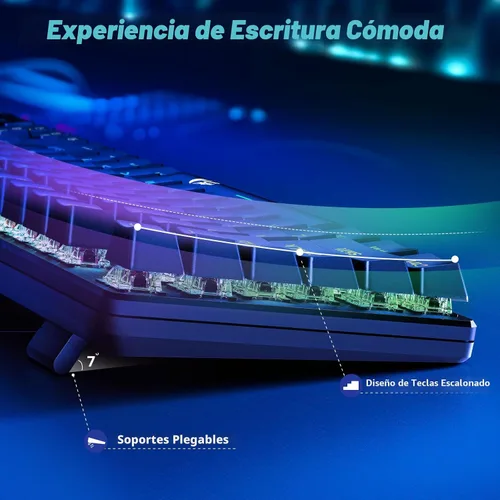 Vista 6 de Redragon Teclado Mecánico para Juegos con Cable, 11 Modos Retroiluminados Programables, Interruptor Rojo Intercambiable en Caliente, Anti-Ghosting