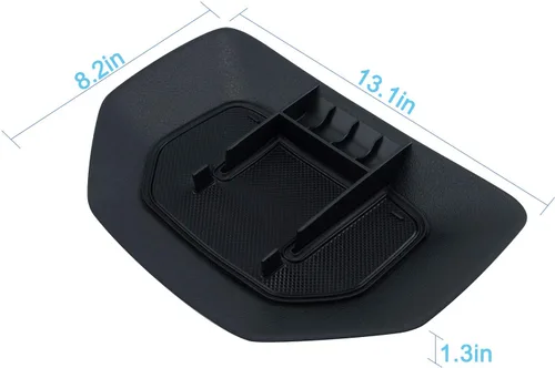 Vista 5 de JDMCAR - Bandeja de almacenamiento para consola central, organizador de instrumentos, material plástico ABS negro, parte trasera antideslizante