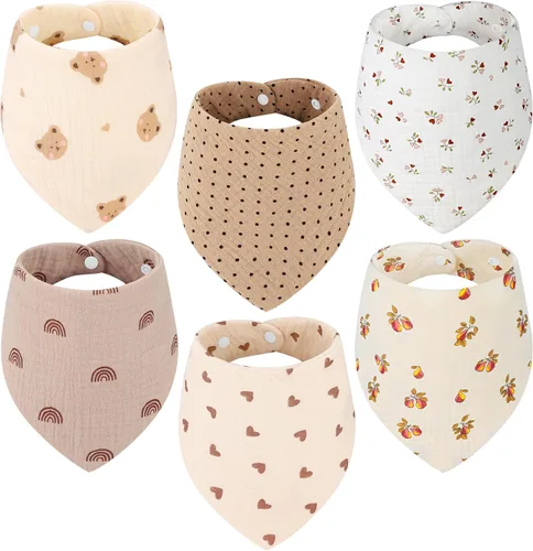 Vista 11 de Accmor Muslin Baby Bibs, Soft Baby Bandana Drool Bibs for Baby Girls Boys, Bib for Drooling Teething