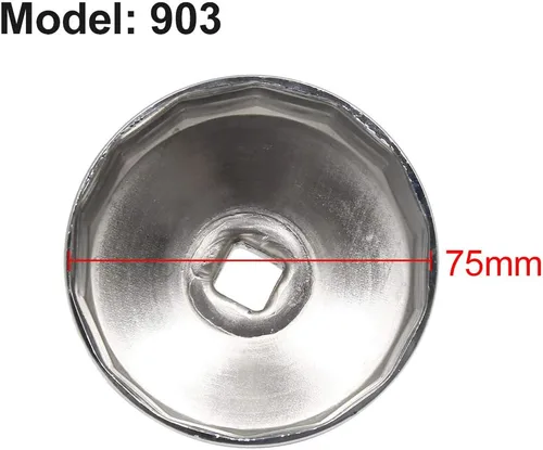 Vista 2 de uxcell Acero 2.874-2.913 in 14 Flautas Filtro de aceite de coche Llave Llave Socket Vivienda Removedor Herramienta