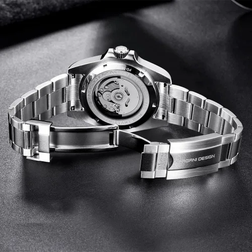 Vista 8 de Pagani Design 1651 - Reloj de pulsera para hombre, mecánico automático, movimiento NH35, 328.1 ft, resistente al agua, cristal de zafiro, bisel