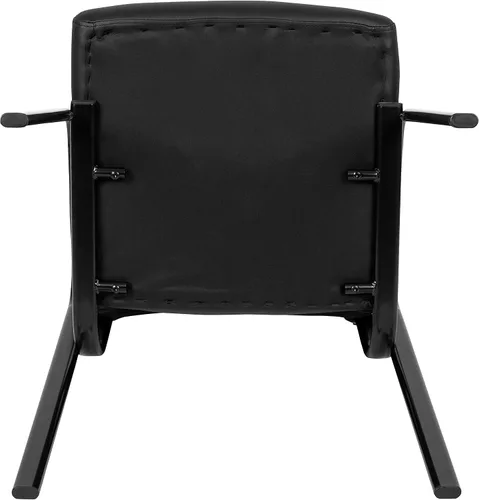 Vista 9 de Flash Furniture Darwin Flash Fundamentals LeatherSoft - Silla de recepción ejecutiva, moderna silla copetuda para sala de estar u oficina