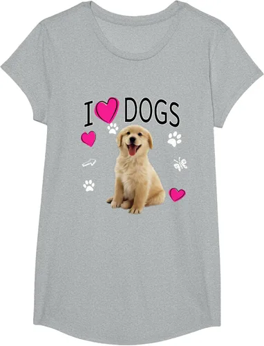 Vista 51 de Camiseta I Love Dogs - Camiseta Golden Labrador retriever, Azul Negro