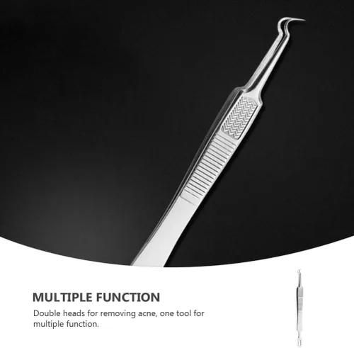 Vista 5 de Precisión de precisión de precisión 3 unids espinilla curvada punta de acero Comedone Splinter Extractor herramienta herramienta herramienta