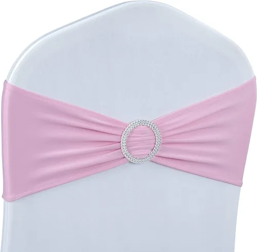 Vista 12 de Babenest Fajas de elastano con lazos para silla, 30 piezas, banda elástica premium para cubrir sillas con hebilla deslizante, lazos elásticos Champán