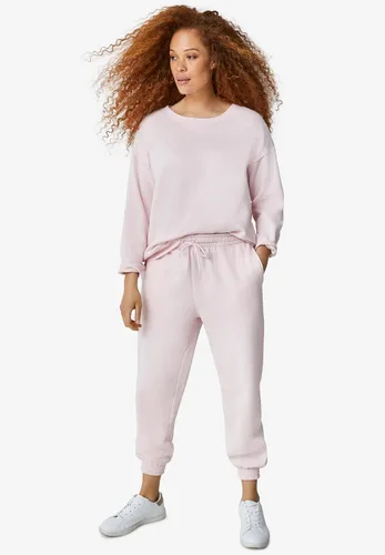 Vista 4 de Ellos Pantalones deportivos de forro polar con cordón en la cintura para mujer