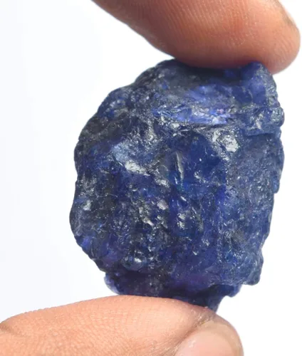 Vista 4 de GEMHUB Cristal curativo de zafiro azul de alta calidad de 55.00 quilates, zafiro natural, piedra preciosa suelta sin cortar, Gema, azul