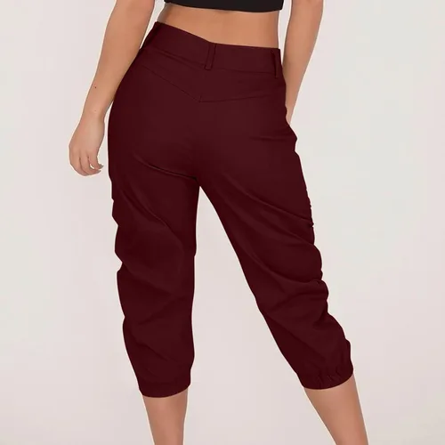 Vista 5 de Shorts Pant Casual Pocket Trousers Pants Foot Loose Cropped Pants Suit Bussiness Smarty Pants for Women Pants