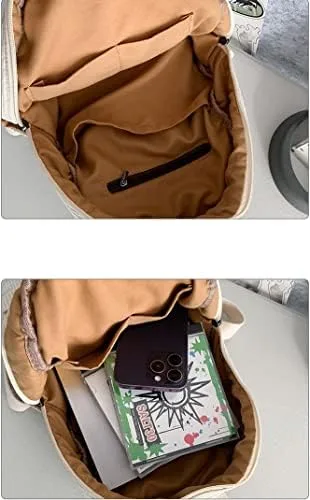 Vista 4 de Mochila pequeña para mujer, accesorios de grunge, mochila para mujer, mini mochila de viaje, Marrón, Retro