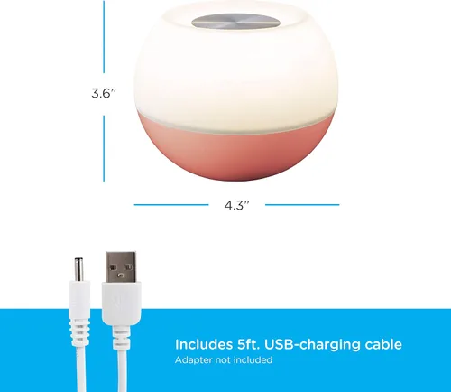 Vista 6 de Enbrighten Lámpara LED que cambia de color, luz nocturna moderna, blanco regulable y RGB vibrante, sensor táctil de encendido/apagado, compacta