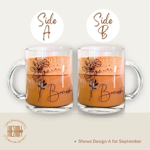Vista 4 de Taza de café de vidrio personalizada, taza de café, taza de café, taza de vidrio transparente, regalos personalizados con nombre para mujeres, taza