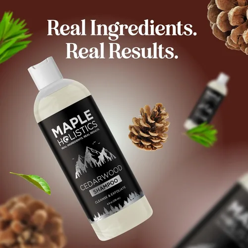 Vista 7 de Champú limpiador para el cuidado del cuero cabelludo seco, champú de cedro y romero para hombres y humectante de cuero cabelludo escamoso con aceite
